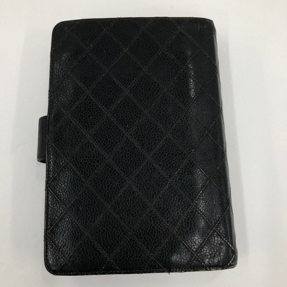 Chanel Matrasse Quilted Black MM Agenda planner notebook cover black - Picture 3 of 9
